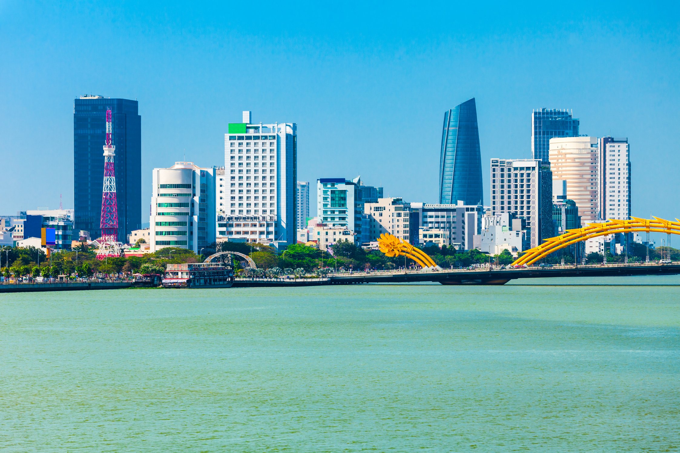 Danang City Skyline Aerial View